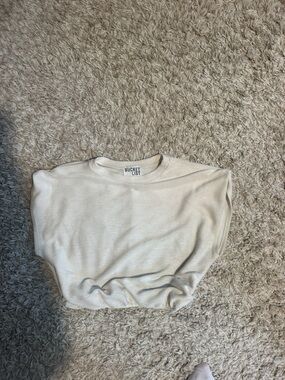 BUCKETLIST cream Ribbed Top